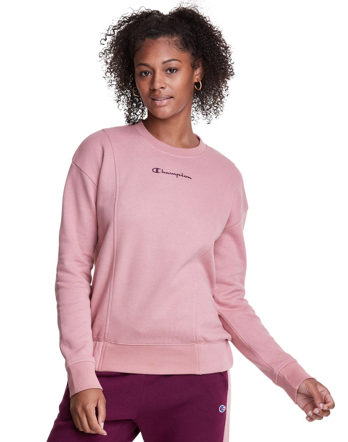 Champion Fleece Crew - Naisten Pinkki Collegepaita - Suomi 6193825-IX